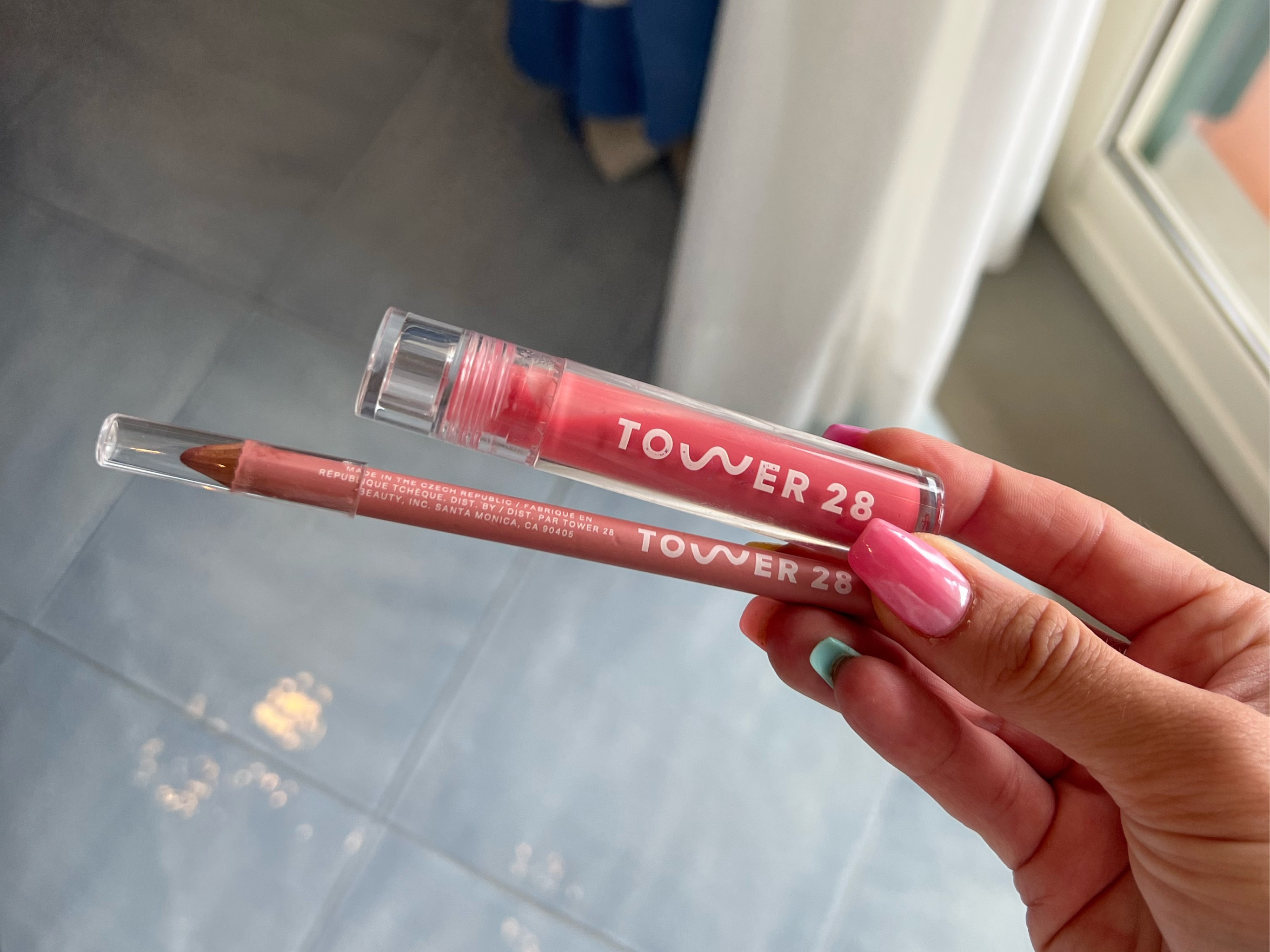 Lip combo - tower 38 long lasting liner in Fill Me In and gloss in Coconut  