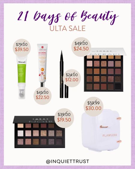 Today's Ulta beauty sale includes products from Murad, Lorac, and Flawless!                                

#onsalenow #beautypicks #makeupessentials #skincaremusthaves

#LTKsalealert #LTKbeauty #LTKunder100