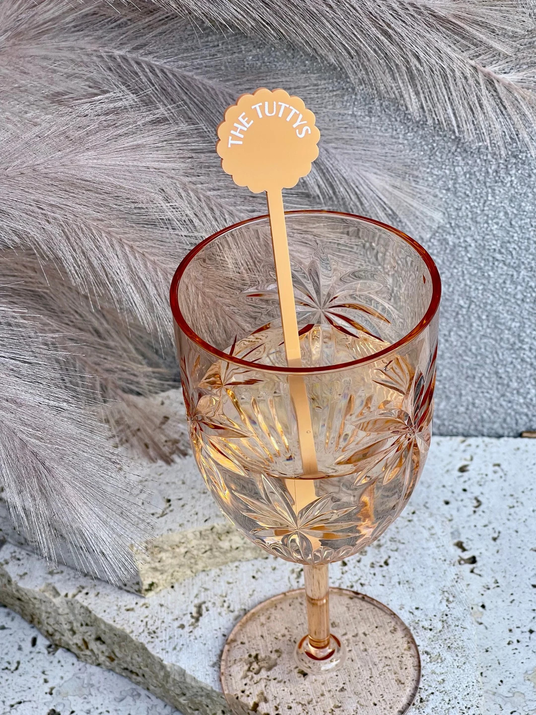 Drink Stirrers Acrylic | Scallop, Wave, Squiggle, Circle | Pink, Blue, White, Yellow, Black, Beig... | Etsy (US)