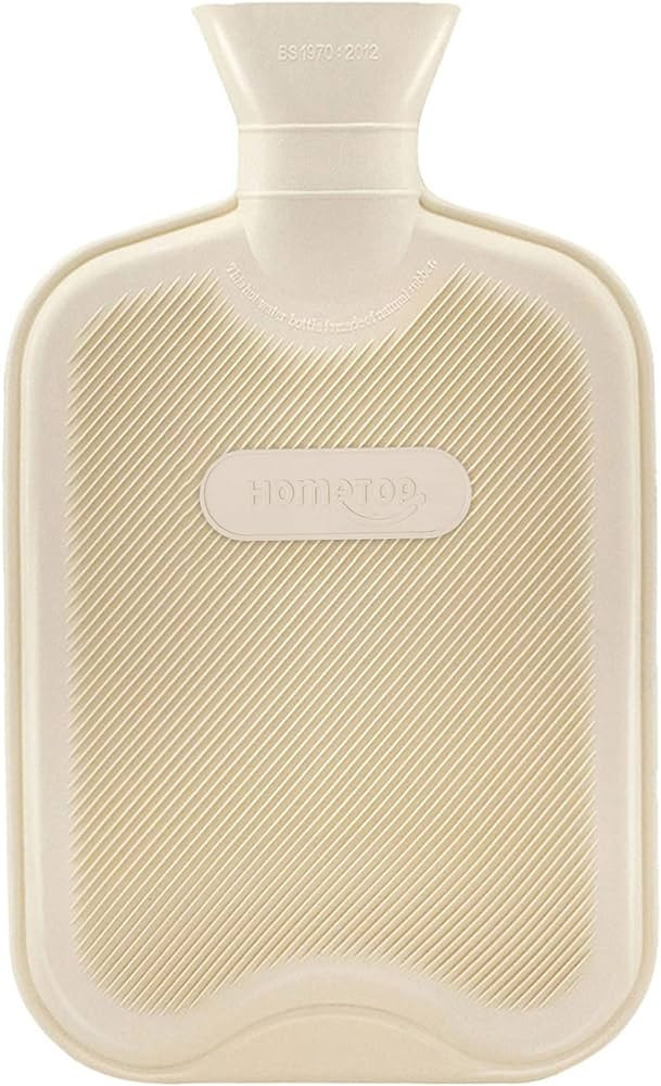 HomeTop Premium Classic Rubber Hot Water Bottle (2 Liters, Cream White) | Amazon (US)
