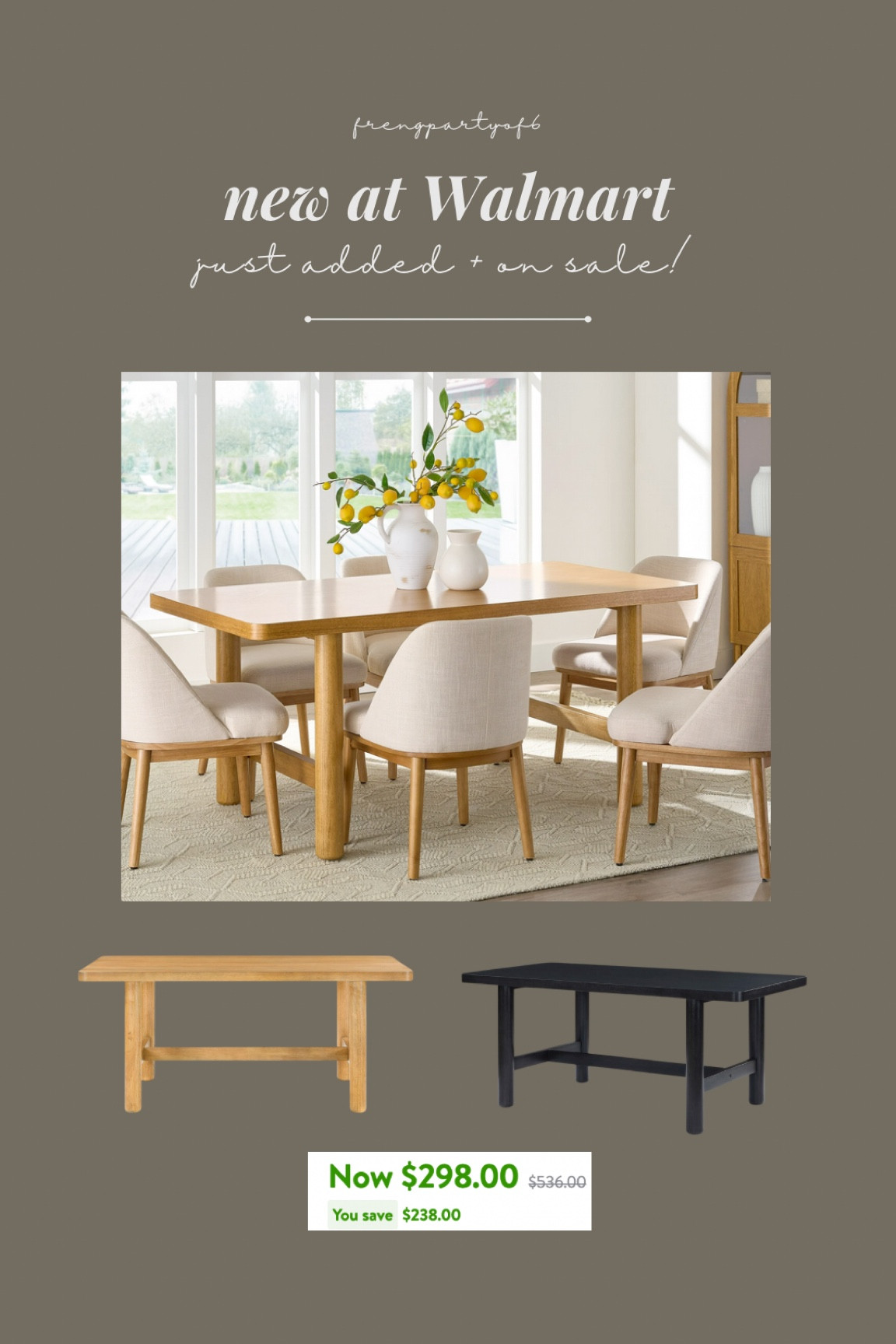 New dining table just released on Walmart! On sale and available in 2 finished. Also available in round  

#LTKSaleAlert #LTKHome