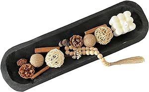 Wooden Dough Bowls Decorative，Rustic Bread Long Bowls Decor Wood Tray, Hand Carved For Table Ce... | Amazon (US)