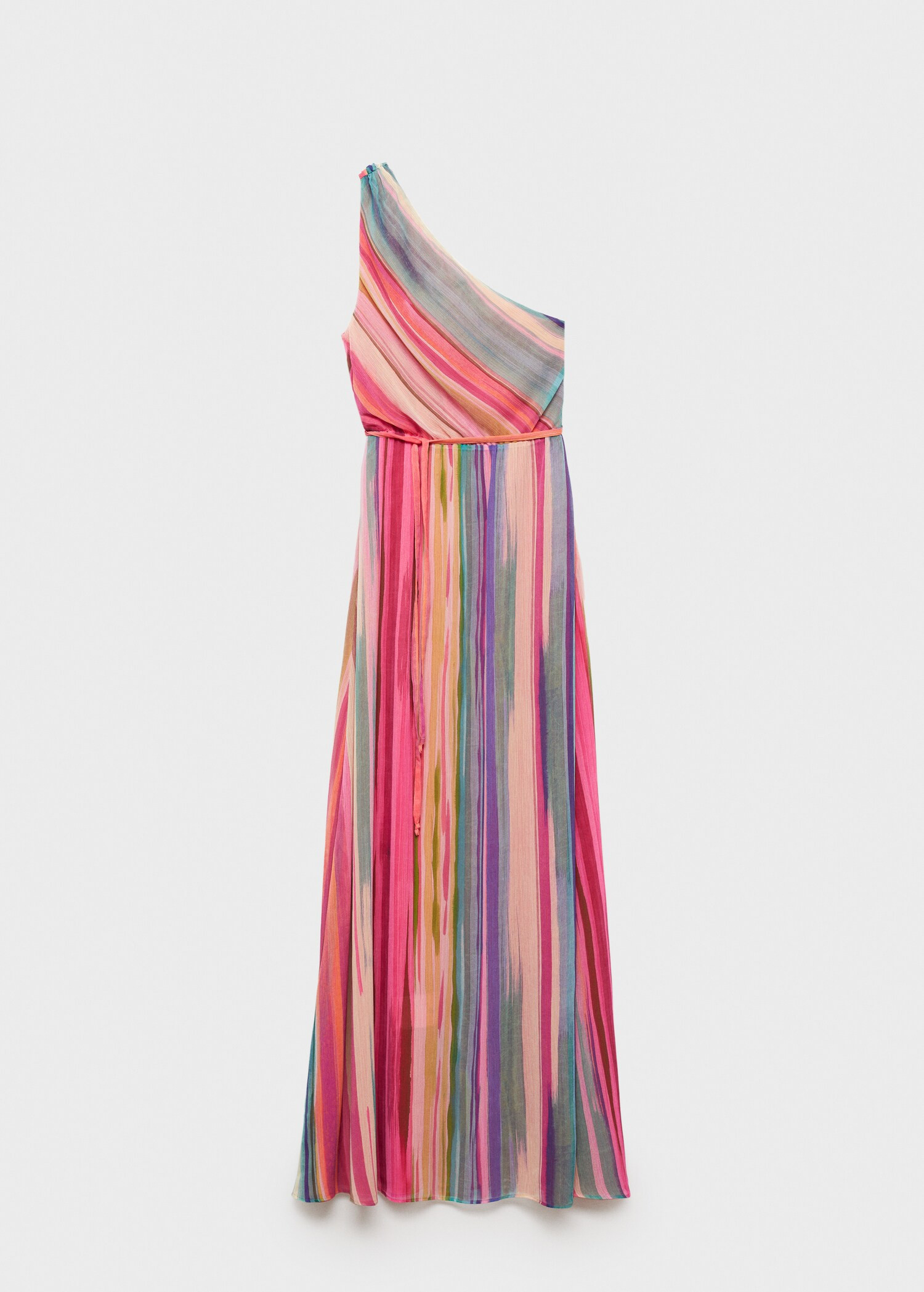 Striped asymmetrical dress - Woman | MANGO USA | MANGO (US)