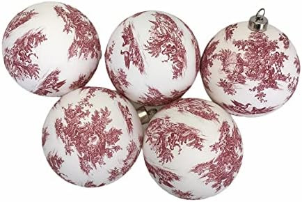 Amazon.com: Toile de jouy Christmas Balls,5 Units/Pack,one of its Kind,high-end,Haute Couture Dec... | Amazon (US)