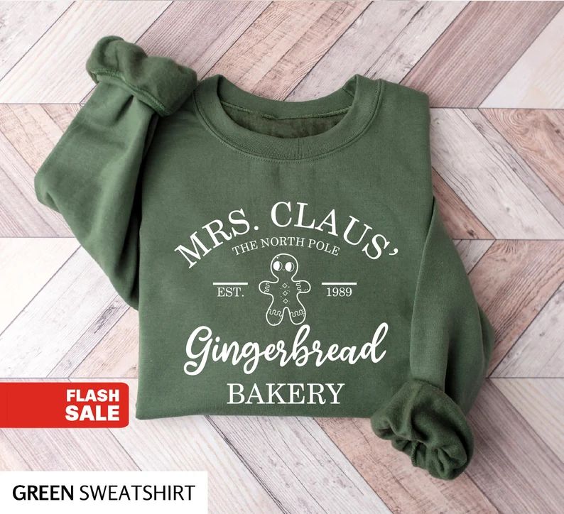 Mrs Clause Gingerbread Christmas Sweatshirt Women Christmas - Etsy | Etsy (US)