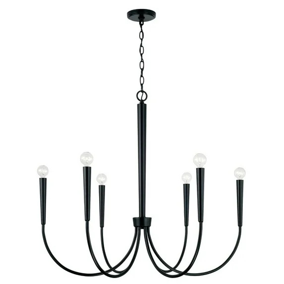 6 Light Chandelier In Modern Style-30.75 Inches Tall And 33 Inches Wide-Matte Black Finish    -Tr... | Walmart (US)