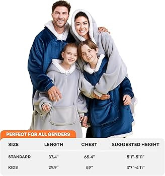 Giggling Getup Wearable Blanket Hoodie for Girls Boys - Oversized Flannel Sherpa Fleece Hooded Bl... | Amazon (US)