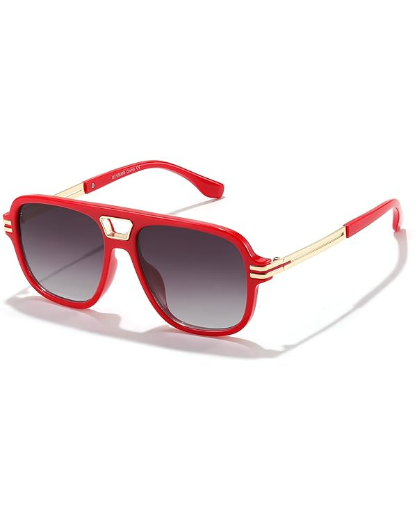 FEISEDY Retro Aviator Sunglasses for Women Men Vintage Trendy Oversized Square Shades UV400 B0106 | Amazon (US)