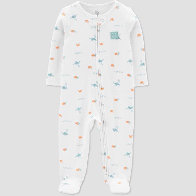 Baby Sea Creatures Footed Pajamas - Just One You® made by carter's Blue/Orange/White | Target