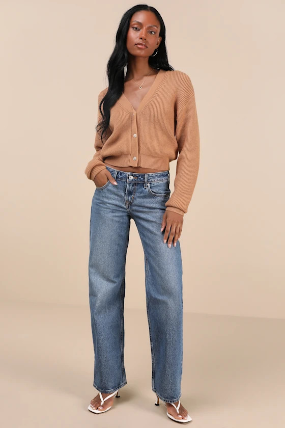 Low Loose Medium Wash Low-Rise Wide-Leg Jeans | Lulus