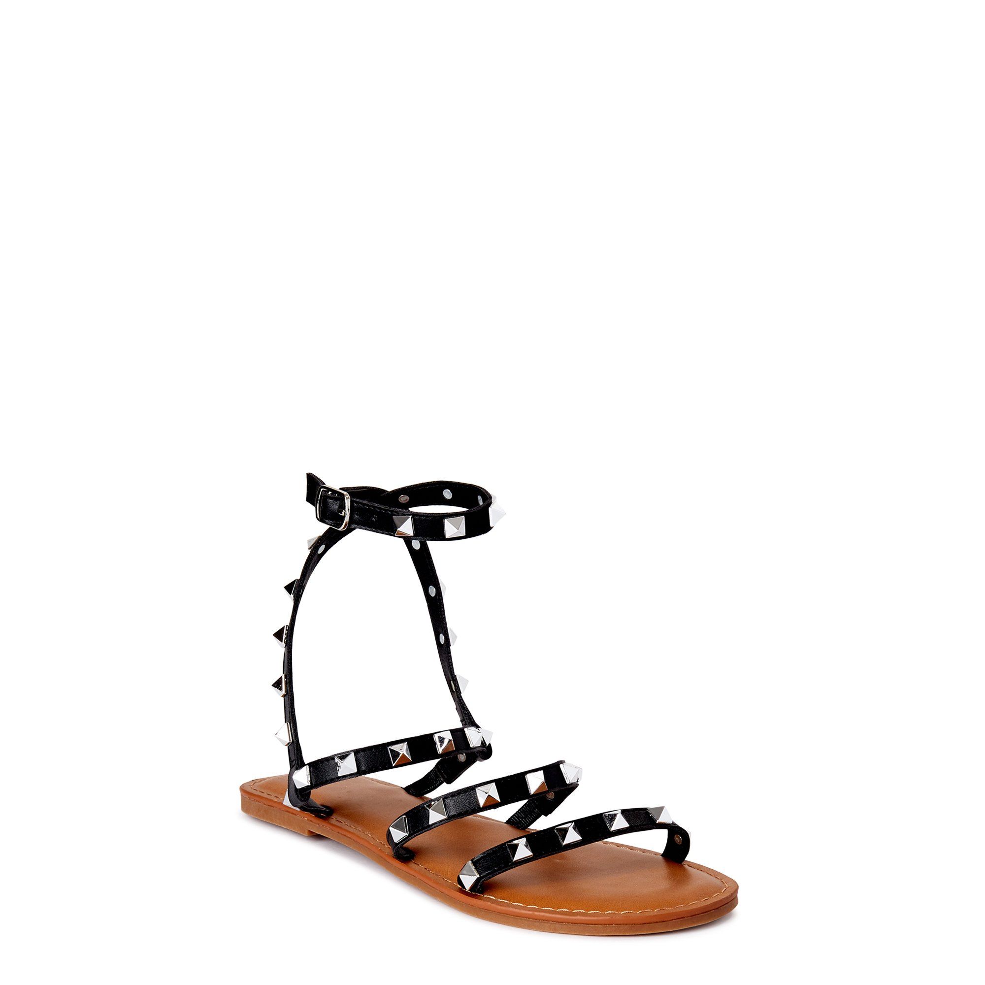 Time and Tru Women's Studded Gladiator Sandals (Wide Widths Available) | Walmart (US)