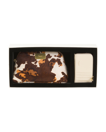 Leather Travel Vanity Pouch And Grained Zip Card Case | TJ Maxx