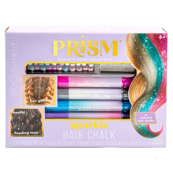 Prism Multicolor Sparkle Hair Chalk, 16-Piece Set, Boys and Girls, Tween, Ages 6+ | Walmart (US)