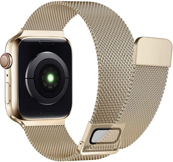 AdMaster Stainless Steel Magnetic Band Compatible with Apple Watch 42mm 44mm, Adjustable Milanese... | Amazon (US)