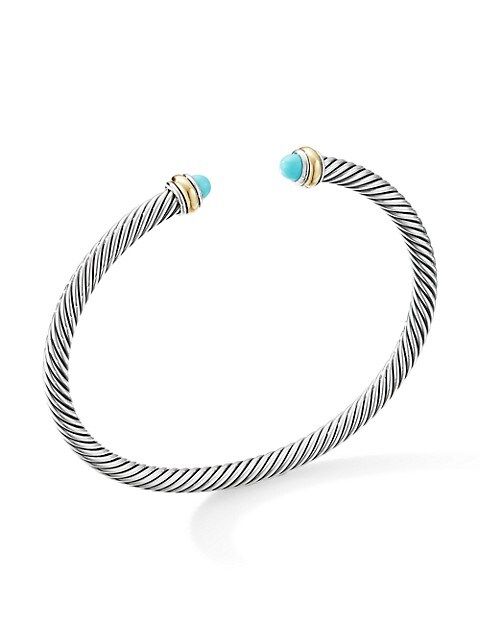 Cable Classic Bracelet With 18K Yellow Gold & Turquoise | Saks Fifth Avenue