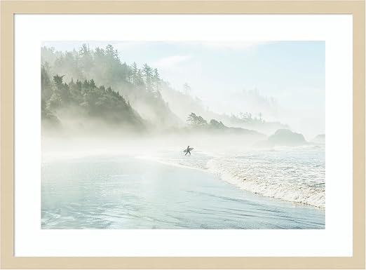 Amanti Art Framed Wall Art Print 19x25 Catching the Morning Surf by Garret Suhrie, Beach Wall Art... | Amazon (US)