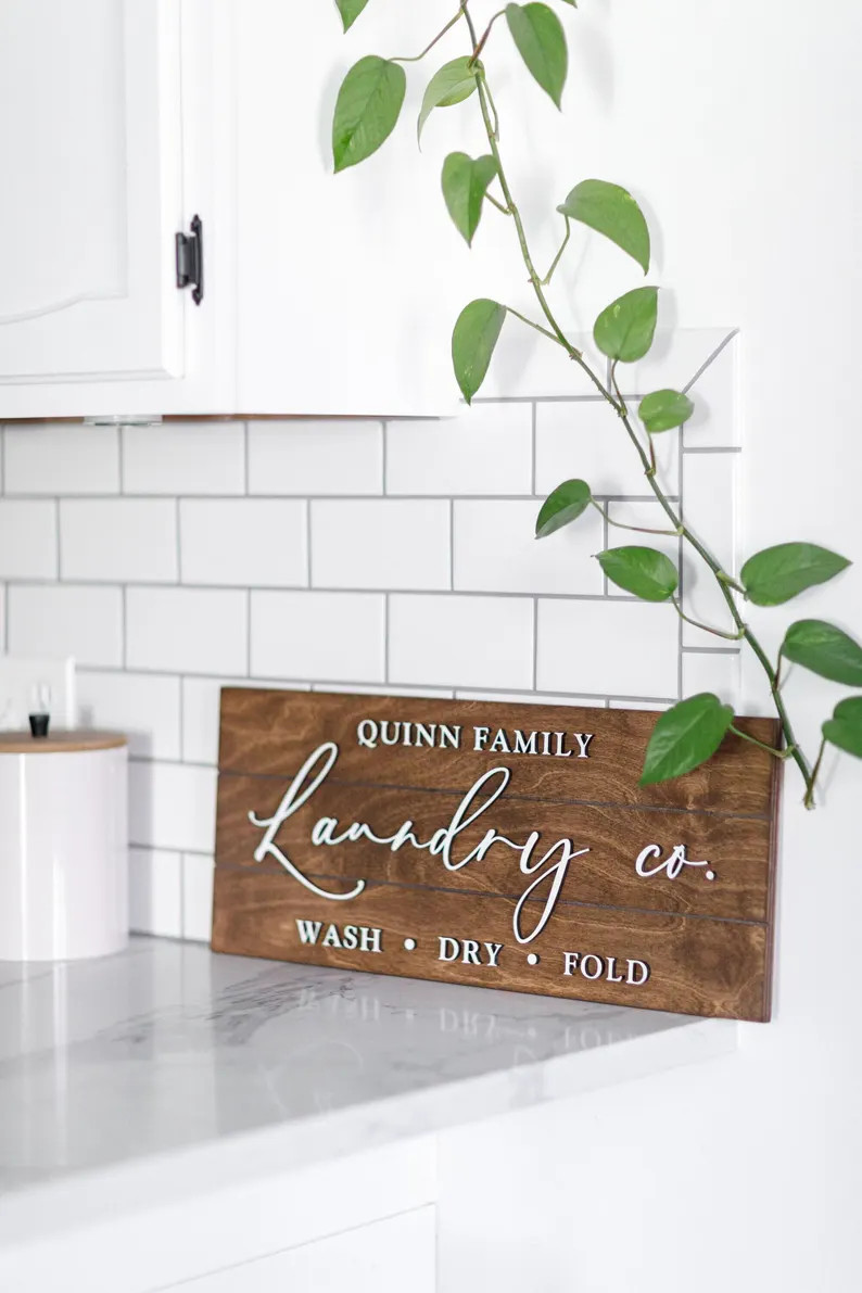 Laundry Sign, Personalized Laundry Room Sign, Custom Laundry Company Sign, 3D Sign, Gift, Wash Dr... | Etsy (US)