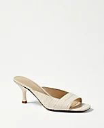 Embossed Leather Square Toe Sandals | Ann Taylor (US)