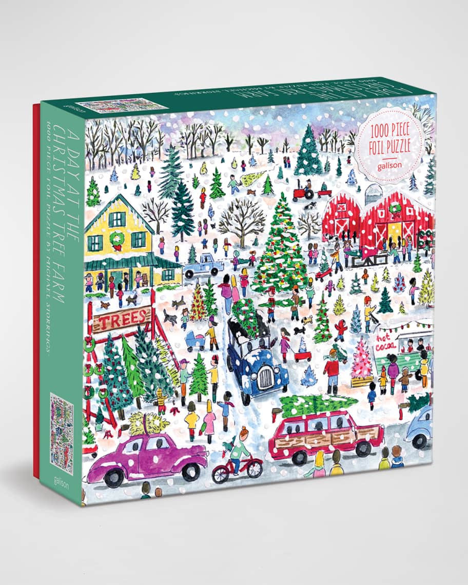 Galison Michael Storrings Christmas Tree Farm 1000-Piece Foil Puzzle | Neiman Marcus