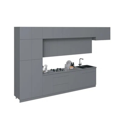 FK-SERENE 96" H x 180" W x 107" D Medium Density Fiberboard (MDF) Ready-to-Assemble Kitchen Cabinet Set | Wayfair North America