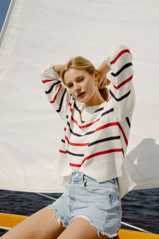 Amazing Grace Ivory Multi Striped Pullover Sweater | Lulus (US)