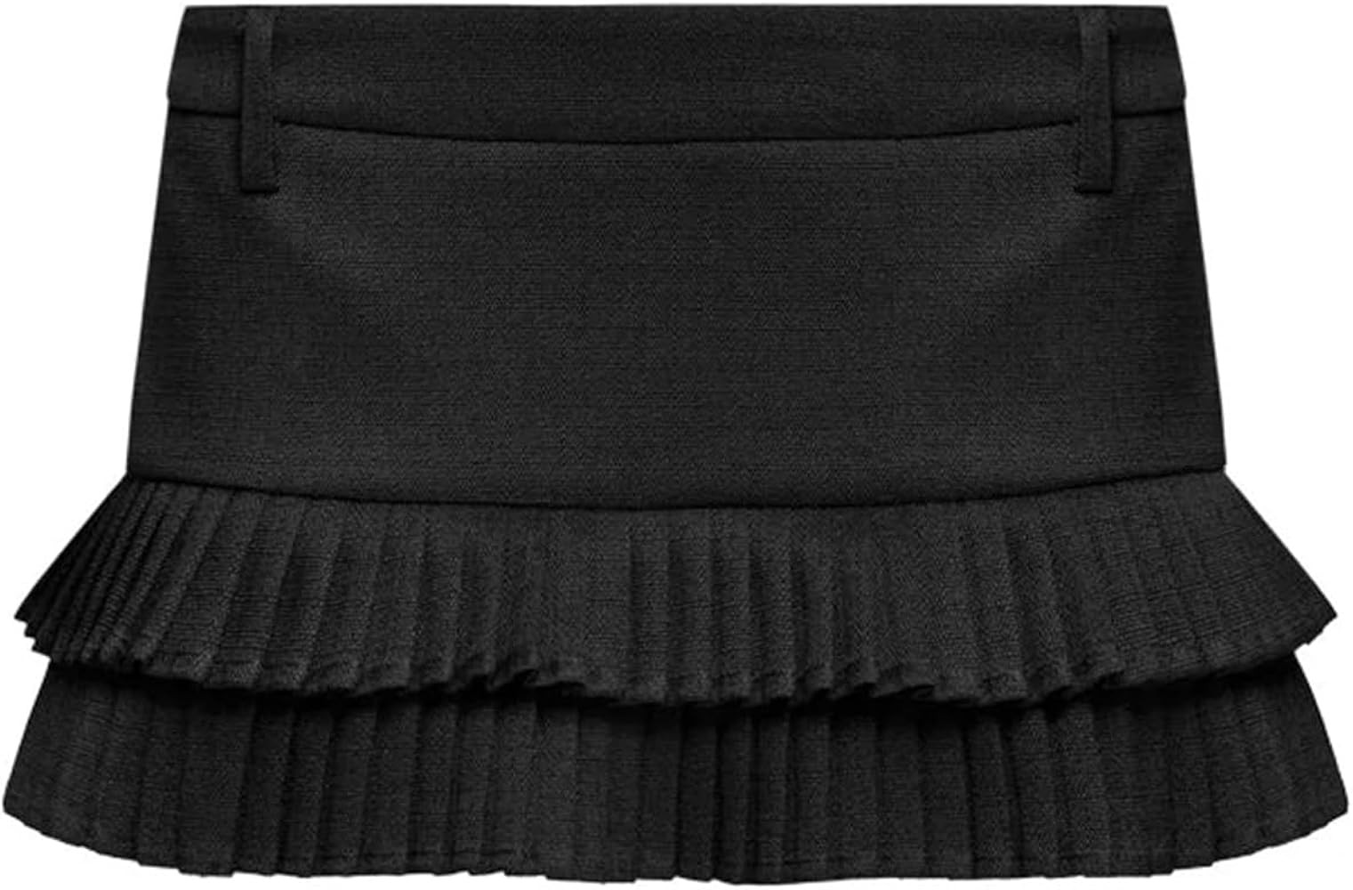 Pleated Skirts for Women Double Ruffle Mini Skirt Low Rise Sexy Pleated Skort for Going Out and L... | Amazon (US)