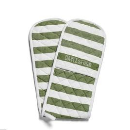 Daylesford White Stripe Green Double Oven Glove | Ocado | Ocado