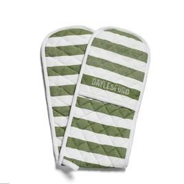 Daylesford White Stripe Green Double Oven Glove | Ocado | Ocado