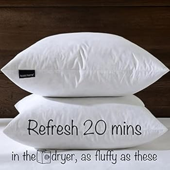 18x18 Decorative Throw Pillow Inserts-Down Feather Pillow Inserts-Square-Cotton Fabric-Set of 2-W... | Amazon (US)