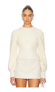 Lovers and Friends Anastasia Knit Sweater in Ivory from Revolve.com | Revolve Clothing (Global)