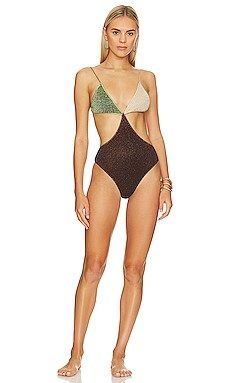 Oseree Lumiere Colore Cut Out One Piece in Multicolor from Revolve.com | Revolve Clothing (Global)