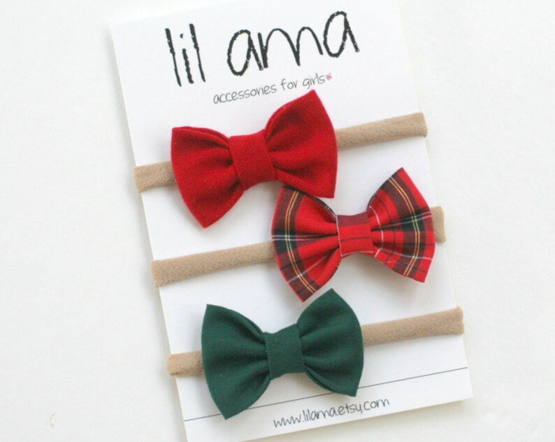 Christmas Baby Headbands - Baby Bows Headband - Christmas Plaid Bow - Baby Girl Bow Headbands - C... | Etsy (US)