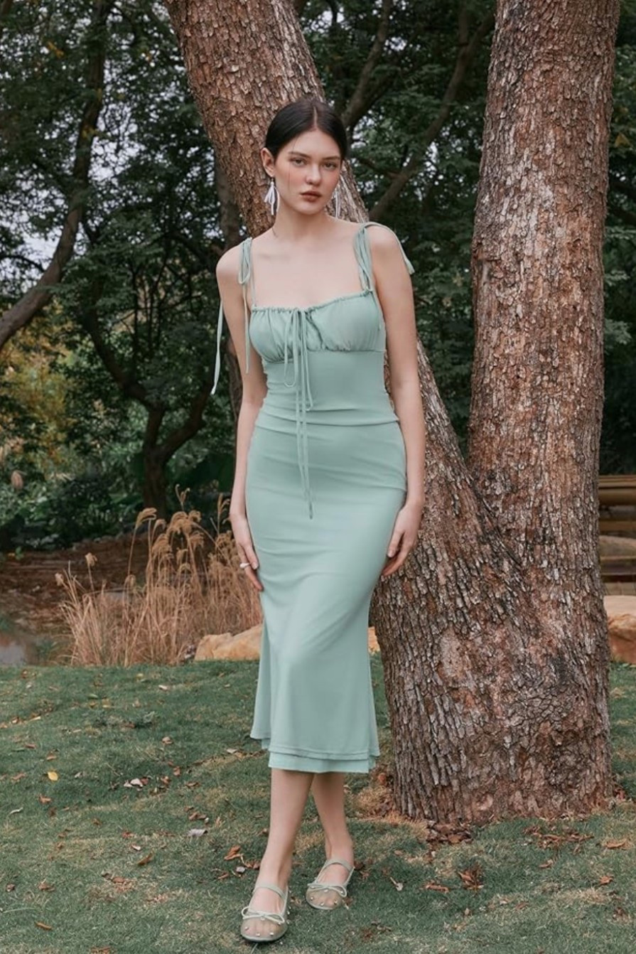 Find in my New Bloom Collection.🌿 Soft pastel perfection for spring. This pretty pastel green floral maxi dress features spaghetti straps, ruched mesh, and a flattering bodycon fit. Perfect for a spring outfit, Easter brunch, or garden party. 

Shop now and step into spring beautifully.🌸


#LTKU #LTKMidsize #LTKSeasonal