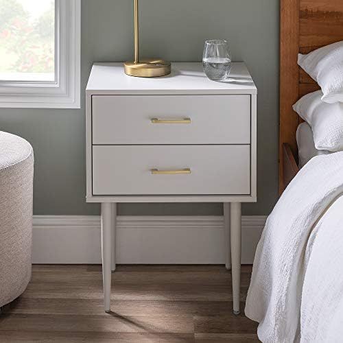 Walker Edison Olivia Modern 2 Drawer Nightstand, 20 Inch, White | Amazon (US)