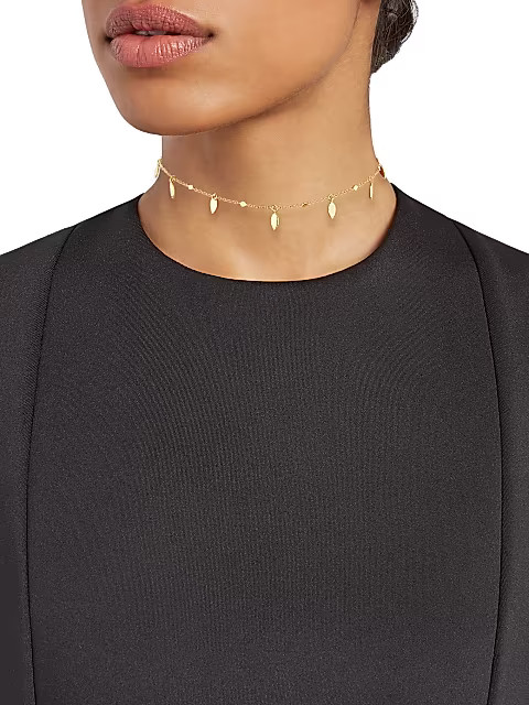 18K Yellow Gold Vermeil Leaf Charm Choker | Saks Fifth Avenue