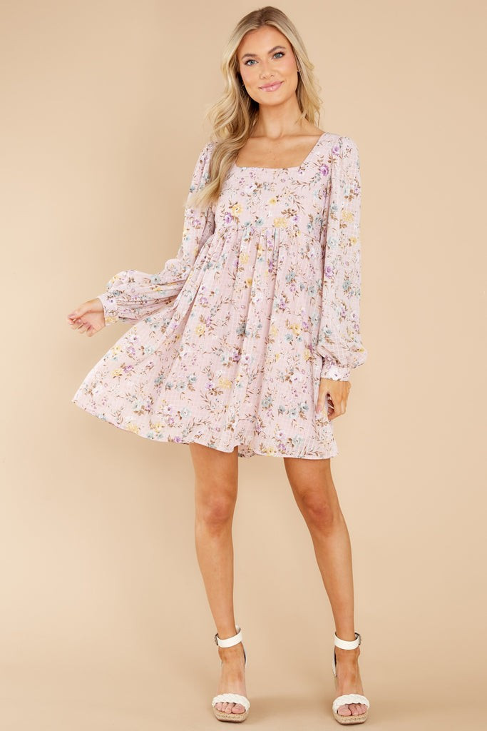 Let It Grow Blush Pink Floral Print Dress | Red Dress 