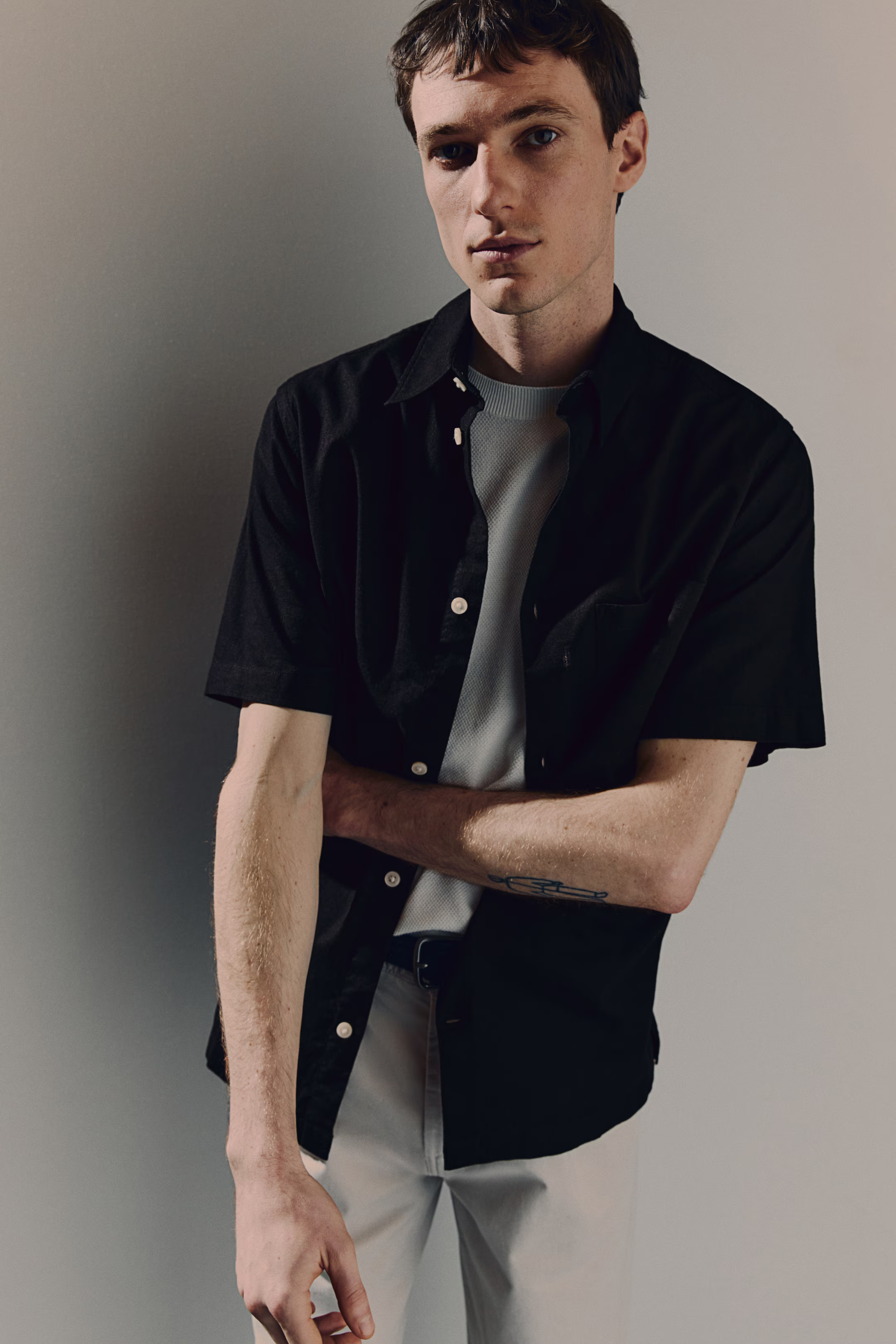 Regular Fit Short-sleeved Linen-Blend Shirt | H&M (US + CA)