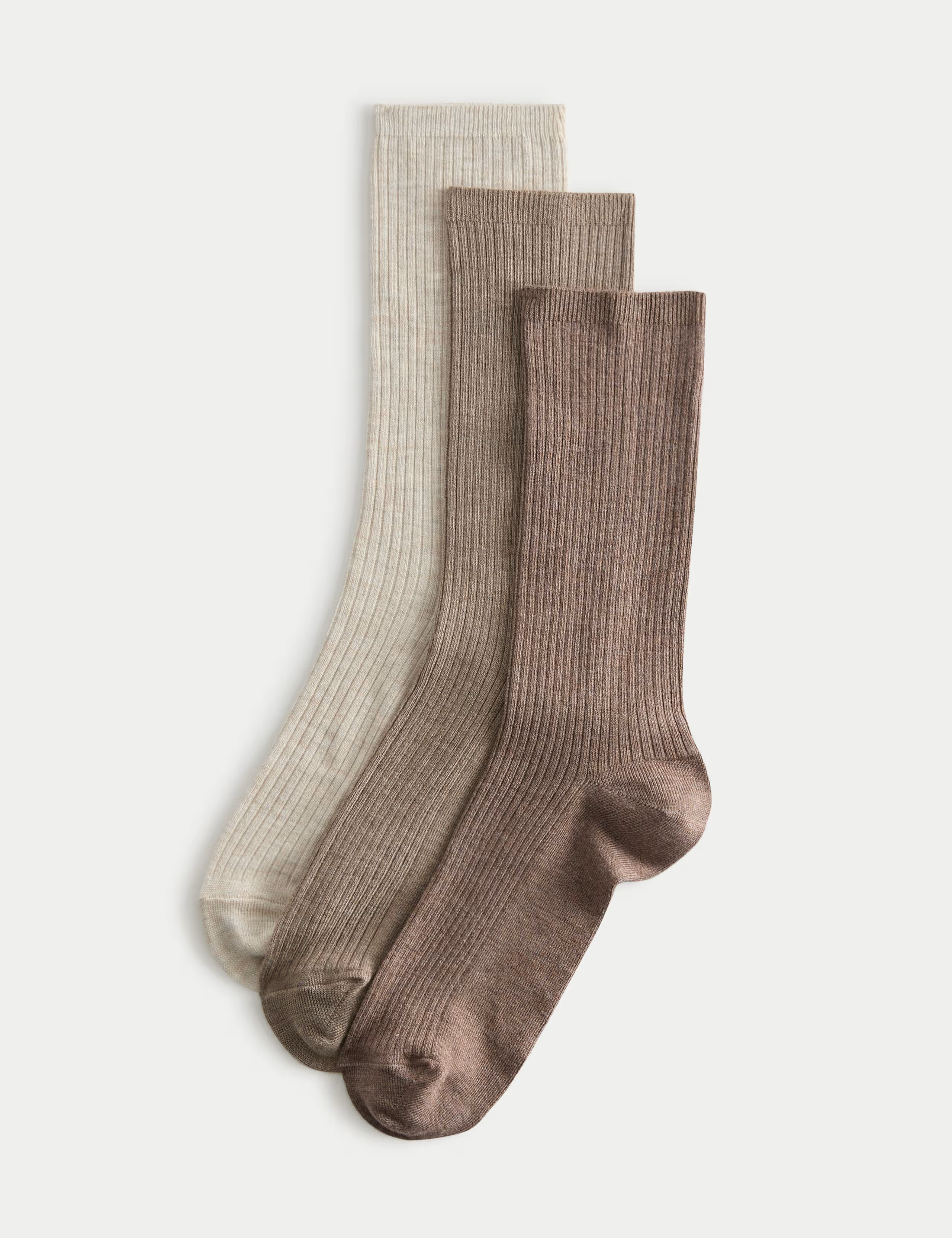3 Pack Supersoft Ribbed Crew Socks | Marks & Spencer (UK)