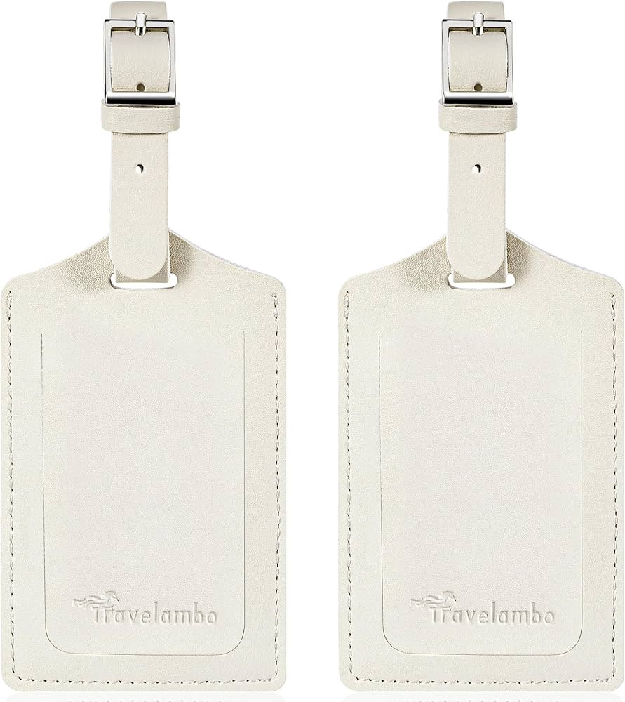 Travelambo Luggage Tags for Suitcases Faux Leather Privacy Protection 2 Pack Bag Tags Travel Acce... | Amazon (US)