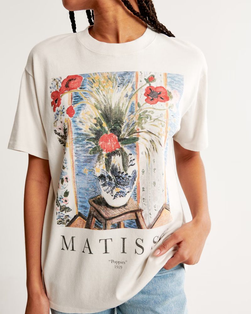 Women's Oversized Matisse Graphic Tee | Women's Tops | Abercrombie.com | Abercrombie & Fitch (US)