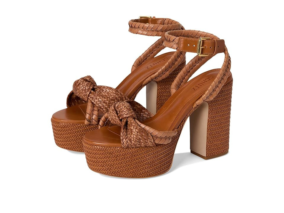 Schutz Khari Platform Women's Sandals Cuoio Brown : 6 M, Leather | Zappos