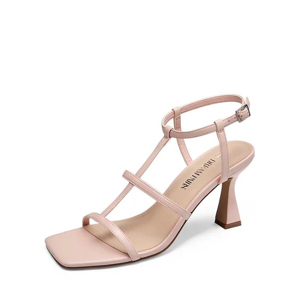 T-strap Square Toe Heel Sandals | Dream Pairs