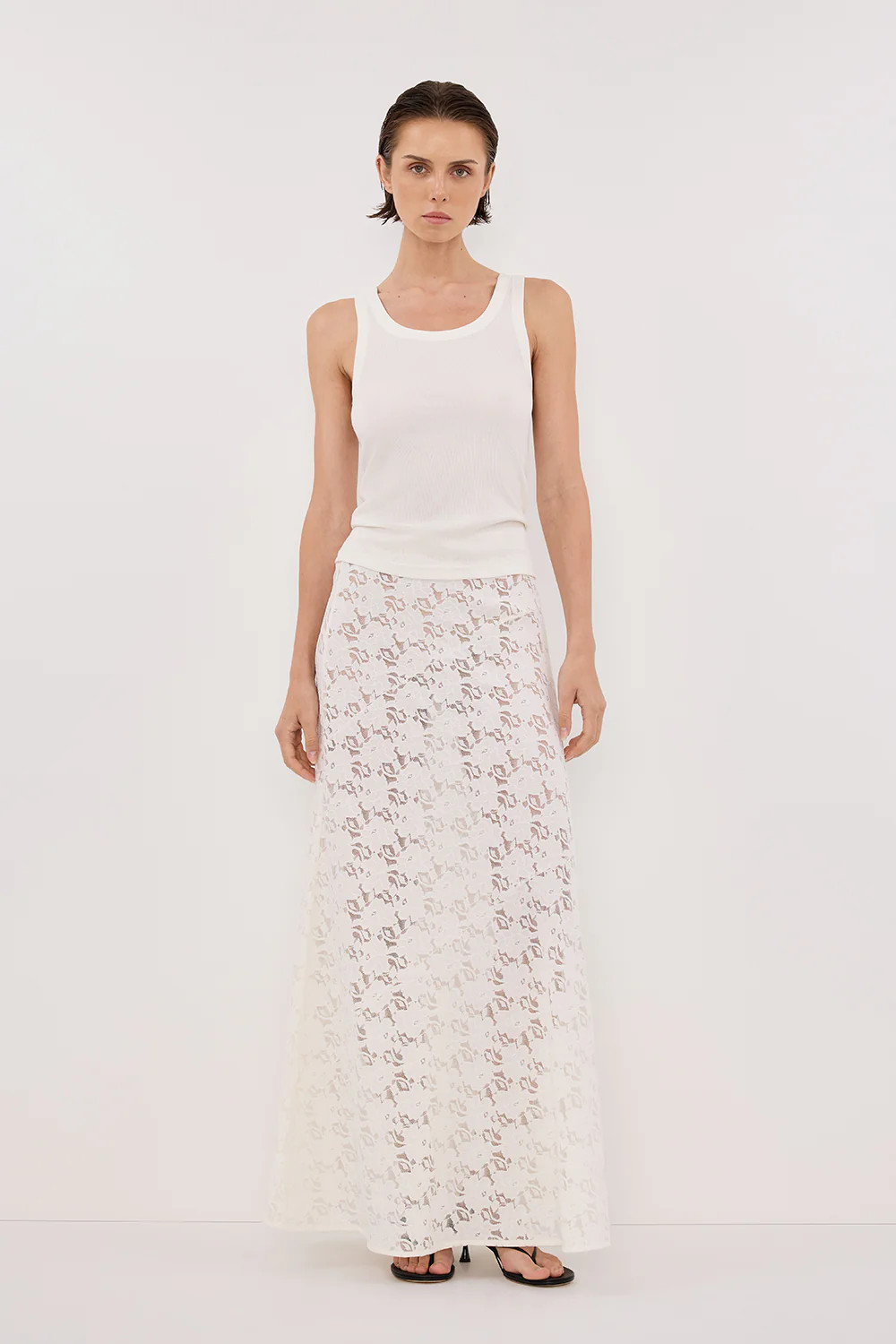 LOULA WHITE LACE SKIRT | DISSH