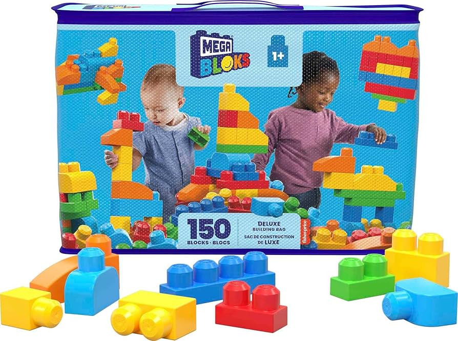 MEGA BLOKS First Builders Toddler Blocks Toys Set, Deluxe Building Bag with 150 Pieces and Storag... | Amazon (US)