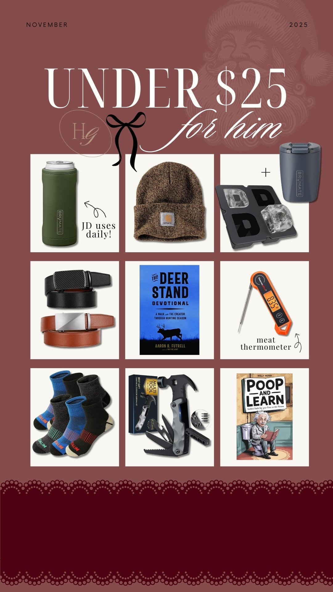 Gift guide UNDER $25 - for HIM🎁✨ lots more ideas + most on sale this weekend! 😌 hope this helps! 

Holiday shopping / for him / Amazon finds / Holley Gabrielle / men’s 

#LTKCyberWeek #LTKHoliday #LTKGiftGuide