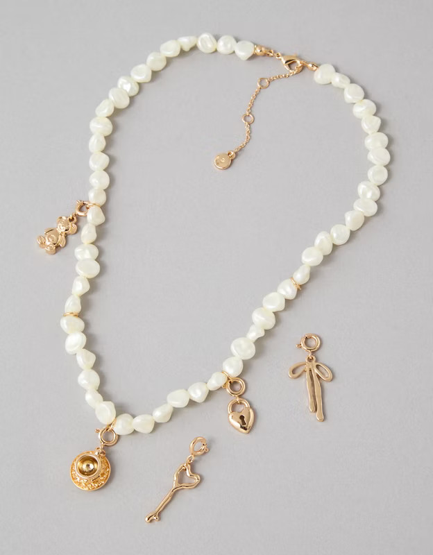 AEO Pearl Charm Kit Necklace | American Eagle Outfitters (US & CA)