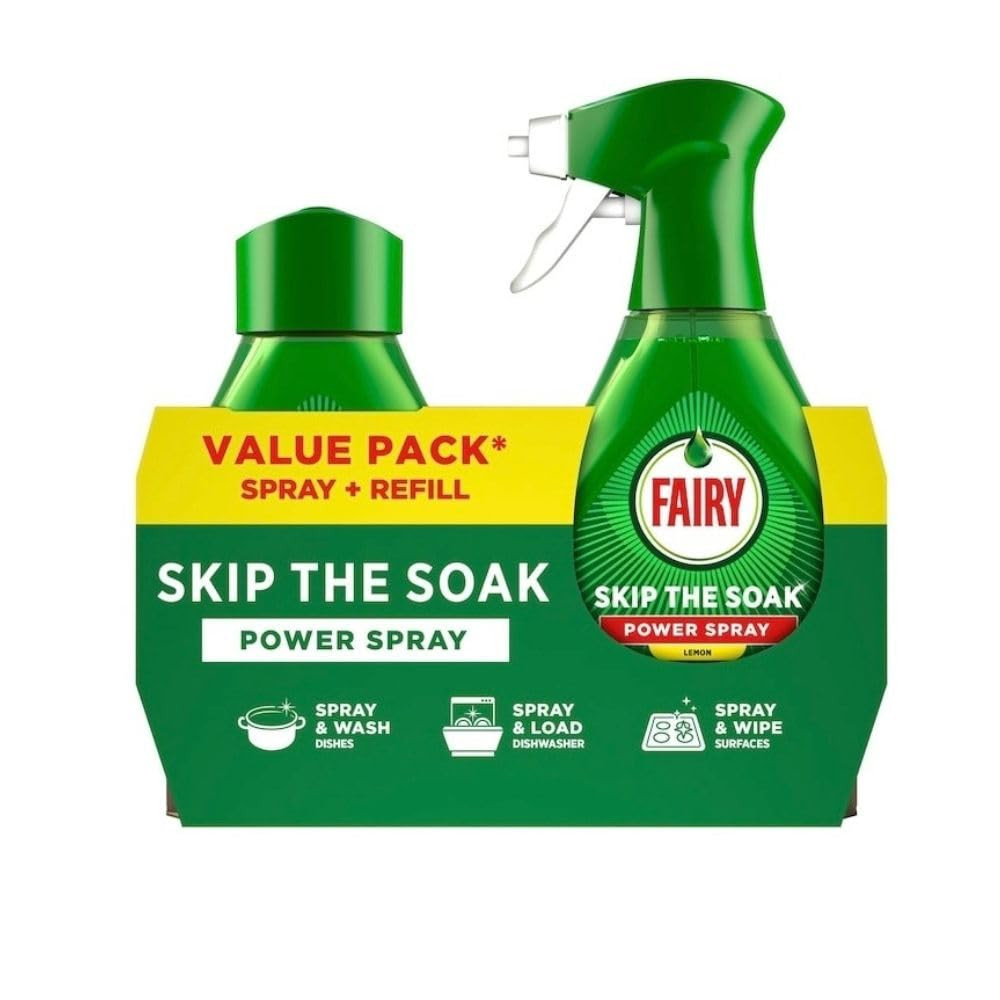 Fairy Skip The Soak Power Spray, Lemon, 500ml Bottle with Refill 500ml | Amazon (UK)