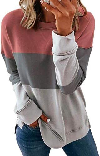 Firzero Womens 2022 Fall Fashion Tops Dressy Casual Crewneck Sweatshirt Solid Striped Long Sleeve Lo | Amazon (US)