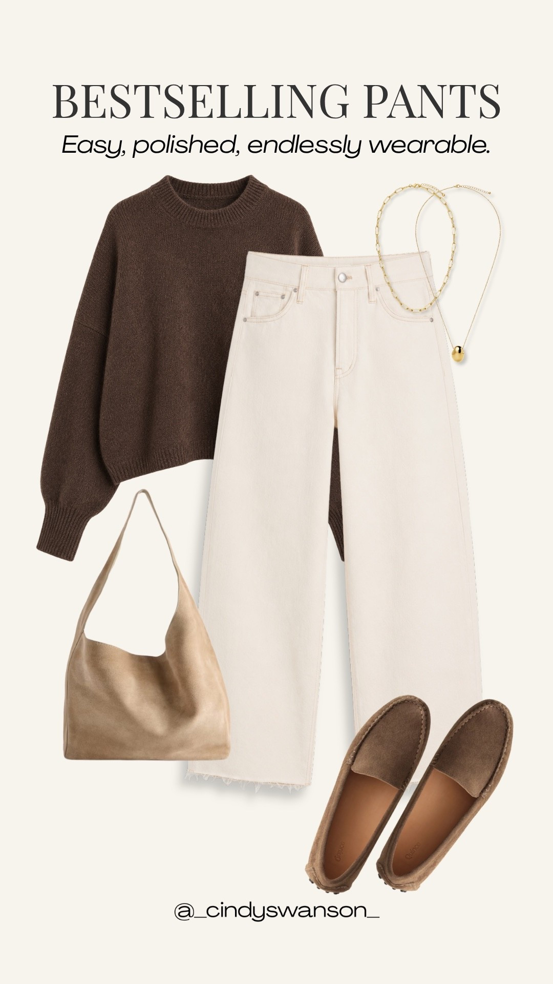 An easy, polished outfit formula I’ll wear again and again: a rich brown sweater with crisp white jeans. I added suede loafers and warm neutral accessories for a classic look that feels comfortable, put together, and endlessly wearable.

💡 LTK MADE EASY
❤️ Heart = Support my posts!
🔖 Save = Get sale & restock alerts
📋 Lists = Keep favorites organized
📲 Share = Send lists and products to a friend. Hello, Christmas List!
💬 Comment = Ask me anything about what I’m wearing.:-)

#LTKootd #LTKSeasonal #LTKOver40