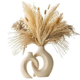 Round Nordic Minimalist Decor Ceramic Vases for Wedding Dining Living Room Entryway Table Decorative Vase Set of 2,White | The Home Depot